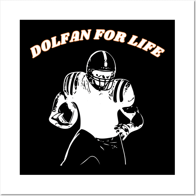 Miami Dolphins Football Team Fan T-Shirt Wall Art by mkhriesat